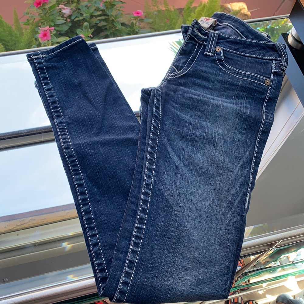 True Religion White Stitched Skinny Jeans